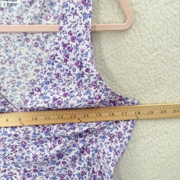 Reformation Calix Mini Dress is Muse Purple Floral Girly V Neckline Dress Size M - Picture 9 of 14